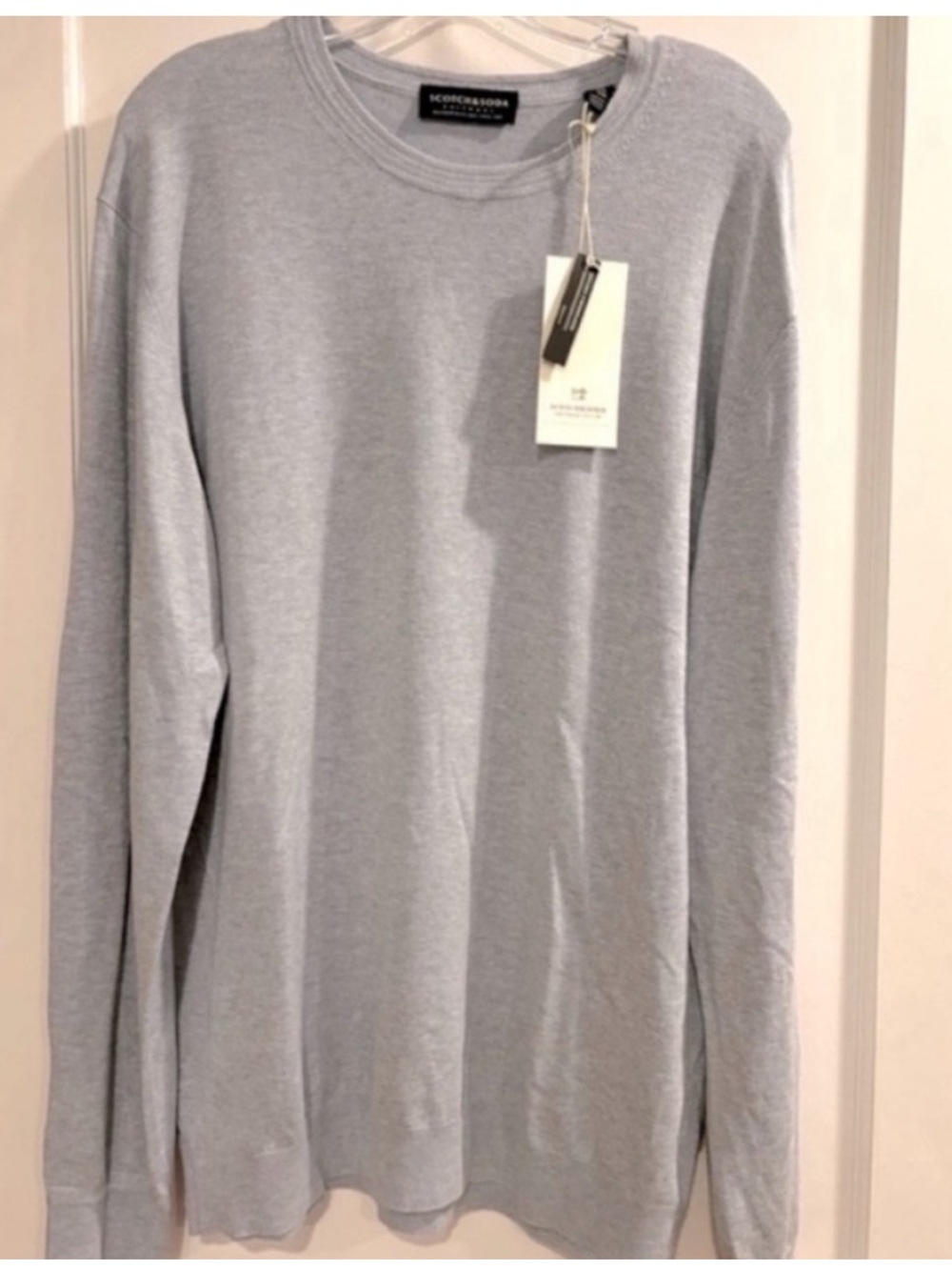 Scotch & Soda NEW Mens XXL Crewneck Sweater Blue Grey Coastal Preppy